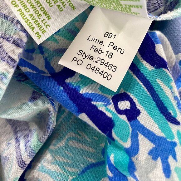 Lilly Pulitzer Lula Top Tropical Turquoise Elephant‎ Appeal XXS NWT TP-2088 - Picture 10 of 10
